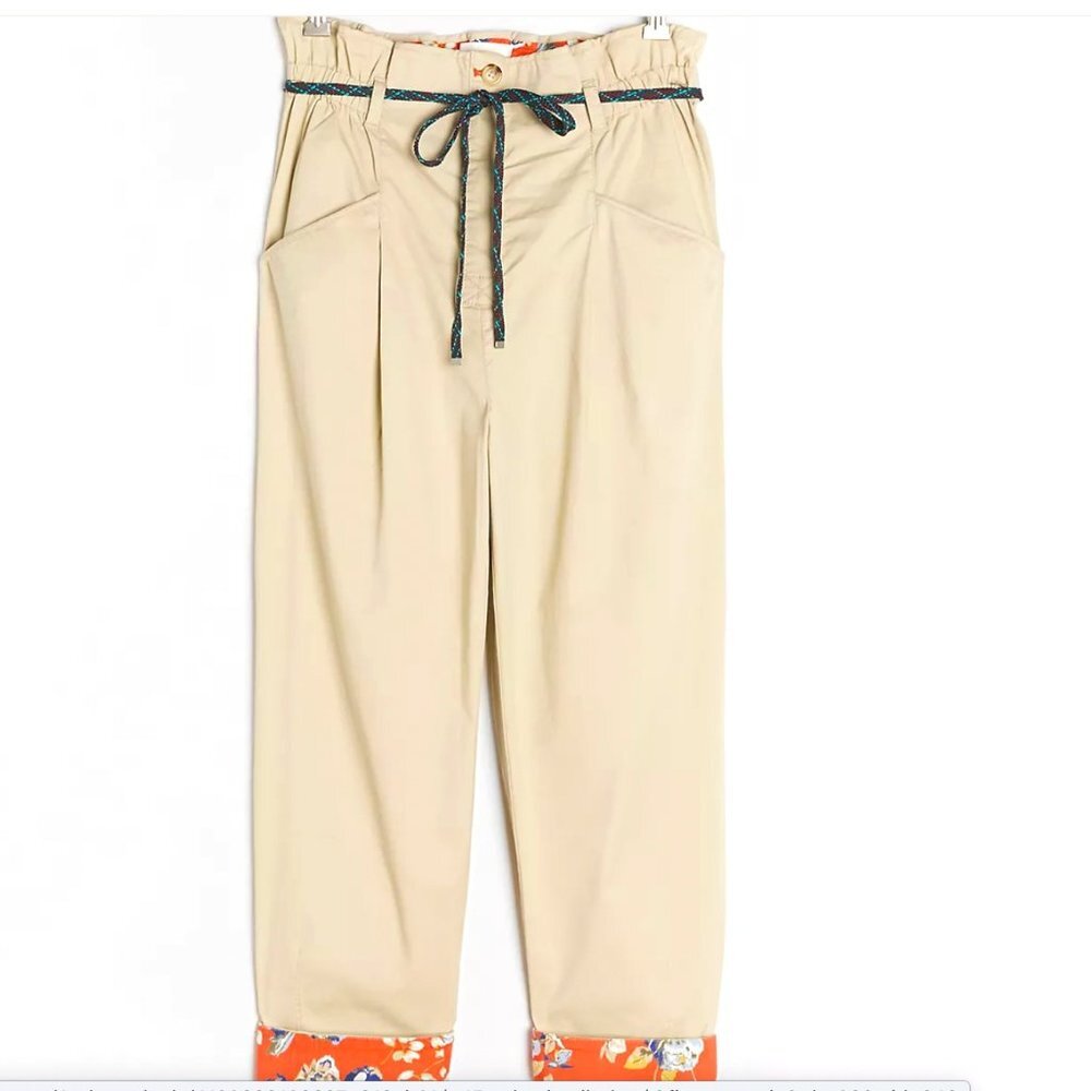 Anthropologie Milena Cropped Paperbag Trousers